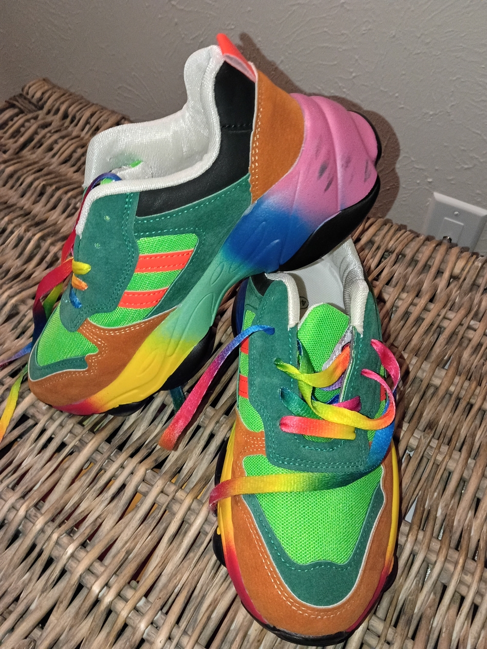 Women’s Multicolor Athletic Sneakers - Rainbow Comfort